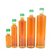 Wholesale empty 250ml 500ml 750ml 1000ml clear round glass olive oil cooking oil bottle with cap